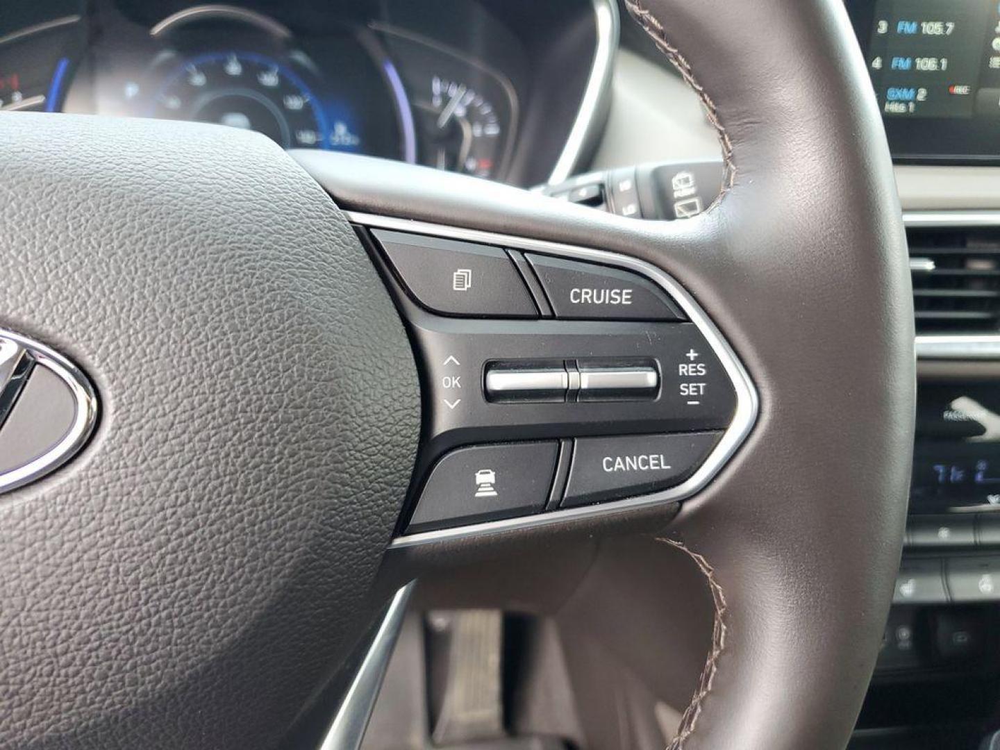 2020 Lava Orange /Espresso/Gray Hyundai Santa Fe Ultimate 2.0T AWD (5NMS5CAA7LH) with an 2.0L L4 DOHC 16V TURBO engine, 6A transmission, located at 6064 Gull Rd, Kalamazoo, MI, 49048, (269) 222-0088, 42.328388, -85.512924 - <b>Summary</b><br>NAVIGATION PACKAGE Power Moonroof<br><br><b>Vehicle Details</b><br>Discover the pristine elegance and unbeatable performance of the 2020 Hyundai Santa Fe Limited, the ultimate vehicle for those who crave adventure without compromising on luxury. With only 0 miles on the odometer, t - Photo#22