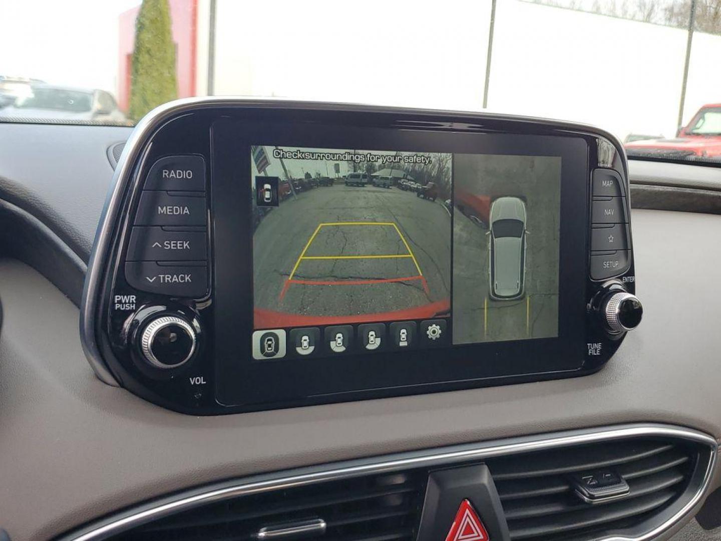 2020 Lava Orange /Espresso/Gray Hyundai Santa Fe Ultimate 2.0T AWD (5NMS5CAA7LH) with an 2.0L L4 DOHC 16V TURBO engine, 6A transmission, located at 6064 Gull Rd, Kalamazoo, MI, 49048, (269) 222-0088, 42.328388, -85.512924 - <b>Summary</b><br>NAVIGATION PACKAGE Power Moonroof<br><br><b>Vehicle Details</b><br>Discover the pristine elegance and unbeatable performance of the 2020 Hyundai Santa Fe Limited, the ultimate vehicle for those who crave adventure without compromising on luxury. With only 0 miles on the odometer, t - Photo#25