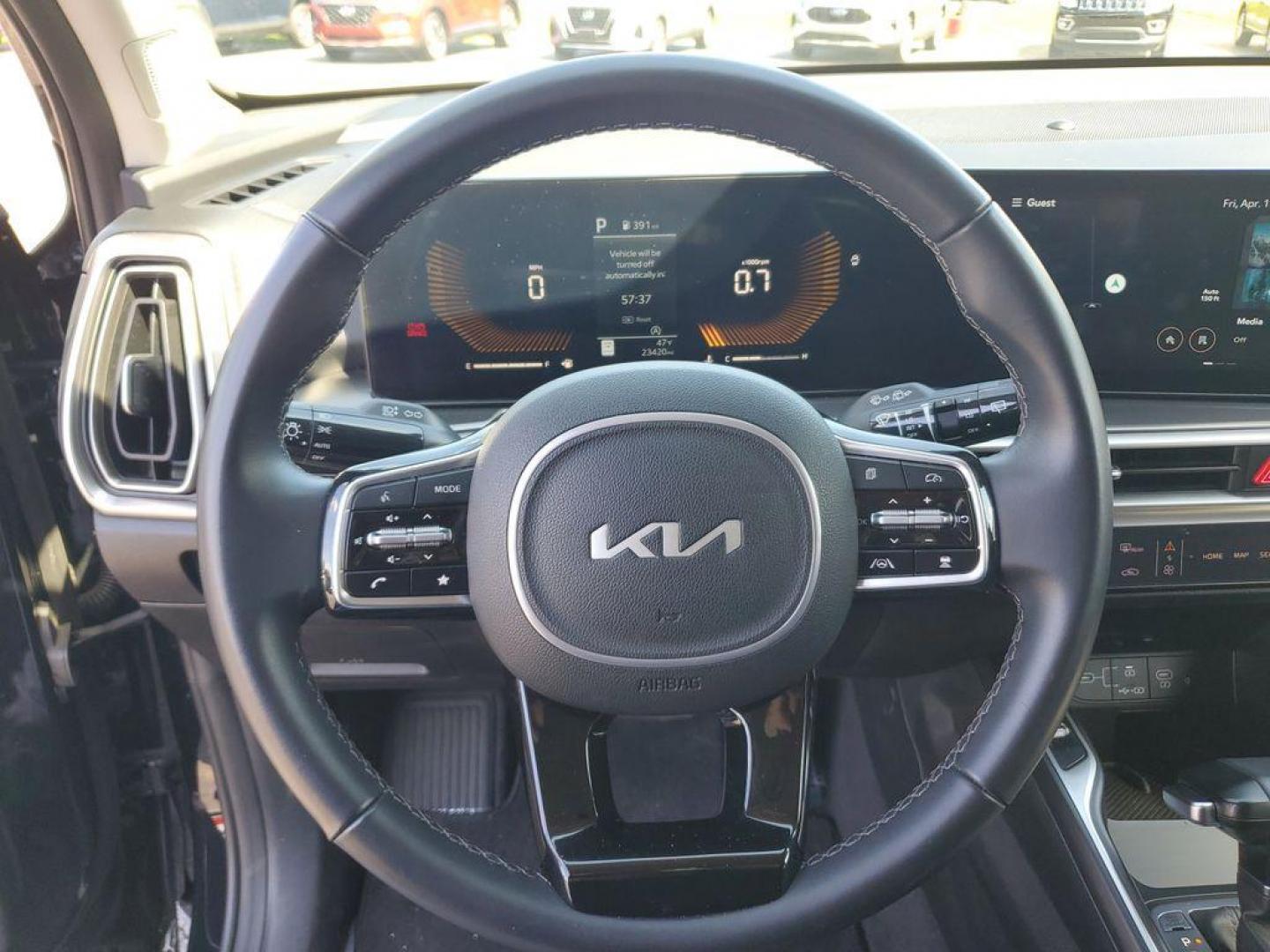 2024 Ebony Black /Black Kia Sorento S AWD (5XYRLDJC6RG) with an 2.5L L4 DOHC 16V engine, 6A transmission, located at 6064 Gull Rd, Kalamazoo, MI, 49048, (269) 222-0088, 42.328388, -85.512924 - Get ready to elevate your driving experience with this stunning 2024 Kia Sorento S, a remarkable SUV that combines style, performance, and advanced technology! With only 22,909 miles on the odometer, this AWD powerhouse is designed to tackle any road with confidence and ease. Under the hood, you'll - Photo#15